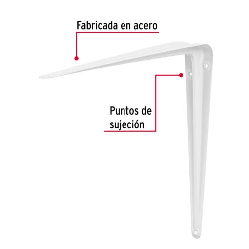 44014 - Ménsula de acero blanca 12 x 14", FIERO