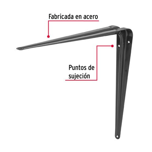 44015 - Ménsula de acero gris 12 x 14", FIERO