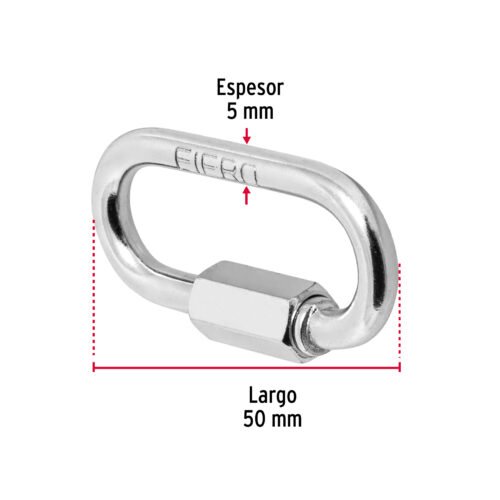 44021 - Bandola de acero de 3/16" con seguro, FIERO