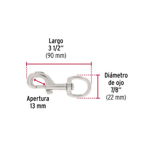 440322 44032 - Bandola de zinc de 7/8" giratoria, FIERO