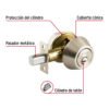44035 - Cerrojo llave-llave níquel satin , llave de puntos, HERMEX