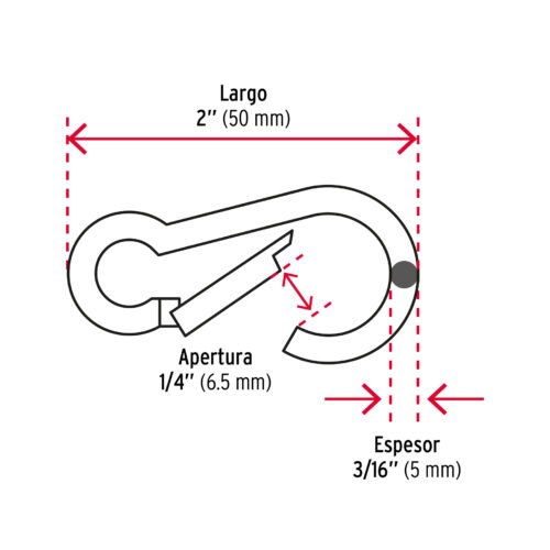 44037 - Bandola mosquetón de acero 3/16", FIERO
