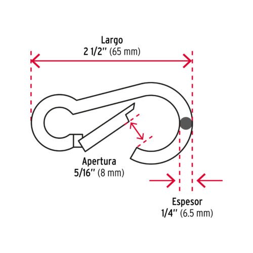 44038 - Bandola mosquetón de acero 1/4", FIERO