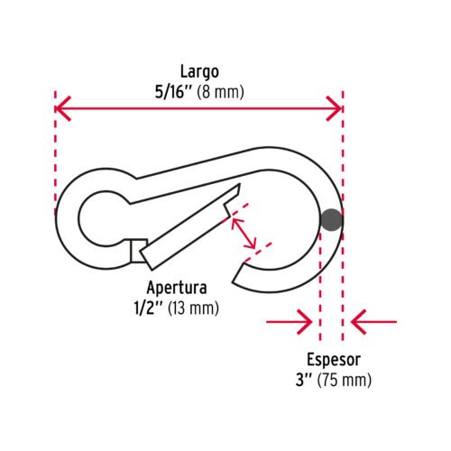 44039 - Bandola mosquetón de acero 5/16", FIERO