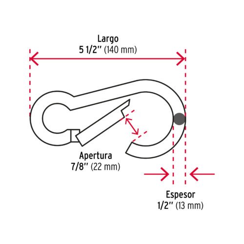 44041 - Bandola mosquetón de acero 1/2", FIERO