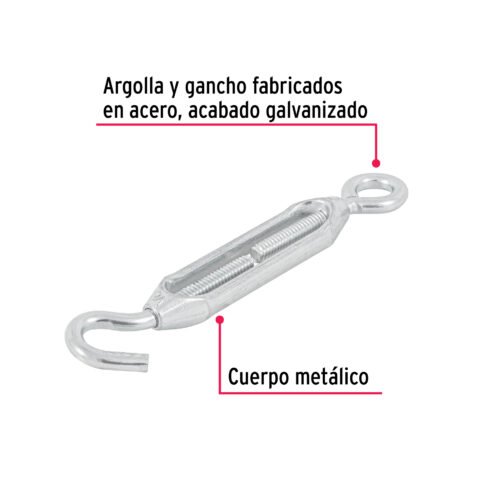 44054 - Tensor zinc 1/4" gancho-argolla, FIERO