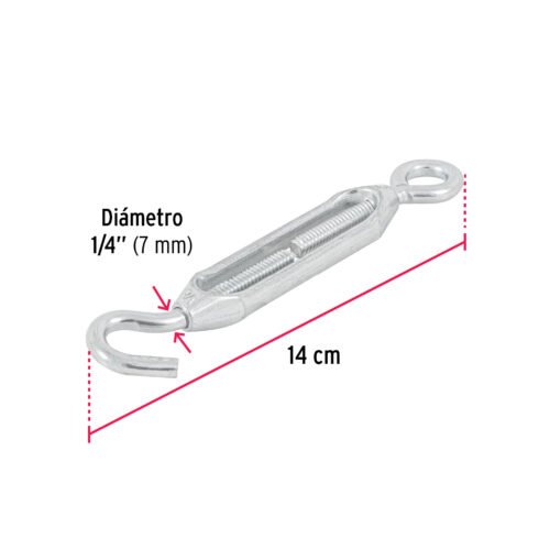 44054 - Tensor zinc 1/4" gancho-argolla, FIERO