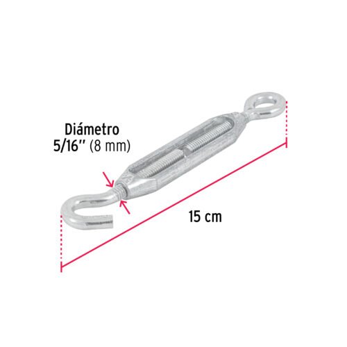 440552 44055 - Tensor zinc 5/16" gancho-argolla, FIERO