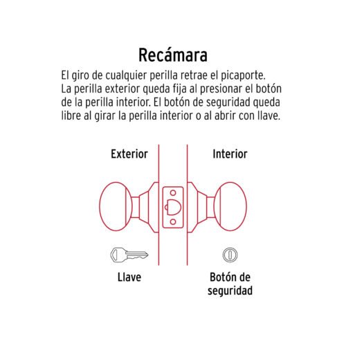 44057 - Cerradura tipo oval para recámara, níquel satín, HERMEX
