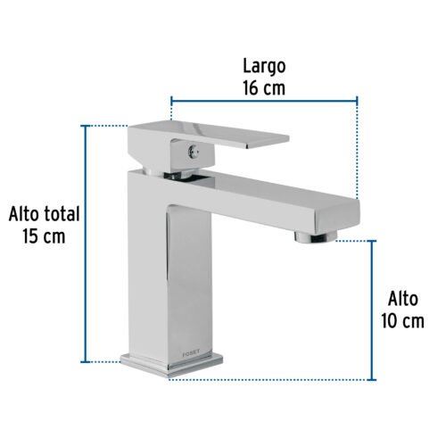 44066 - Monomando corto para lavabo, cromo, FOSET KUBO