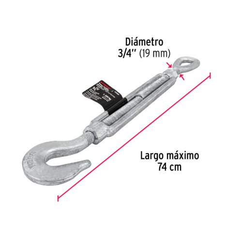 44069 - Tensor forjado 3/4" gancho-argolla, FIERO
