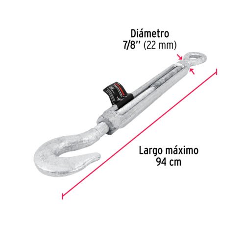 44070 - Tensor forjado 7/8" gancho-argolla, FIERO