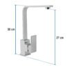 44073 - Monomando cuello alto para fregadero, cromo, FOSET KUBO
