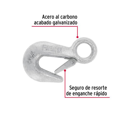 44075 - Gancho eslinga de acero forjado 3/4", carga 500 kg, FIERO