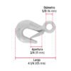 44076 - Gancho eslinga de acero forjado 5/8", carga 1000 kg, FIERO