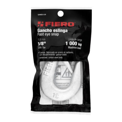 44076 - Gancho eslinga de acero forjado 5/8", carga 1000 kg, FIERO