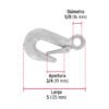 44077 - Gancho eslinga de acero forjado 5/8", carga 1500 kg, FIERO
