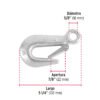 44078 - Gancho eslinga de acero forjado 5/8", carga 2000 kg, FIERO