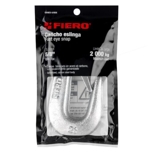 44078 - Gancho eslinga de acero forjado 5/8", carga 2000 kg, FIERO