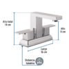 44079 - Mezcladora para lavabo 4", cromo, FOSET KUBO