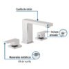 440801 44080 - Mezcladora para lavabo taladros separados, cromo, FOSET KUBO