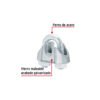 44082 - Blíster c/2 nudos (perros) de hierro p/cable de 1/8", FIERO