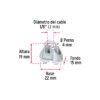 44082 - Blíster c/2 nudos (perros) de hierro p/cable de 1/8", FIERO