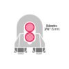 44083 - Blíster c/2 nudos (perros) de hierro p/cable de 3/16", FIERO