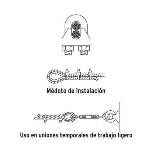 44083 - Blíster c/2 nudos (perros) de hierro p/cable de 3/16", FIERO