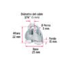 44083 - Blíster c/2 nudos (perros) de hierro p/cable de 3/16", FIERO