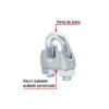 44084 - Blíster c/2 nudos (perros) de hierro p/cable de 1/4", FIERO