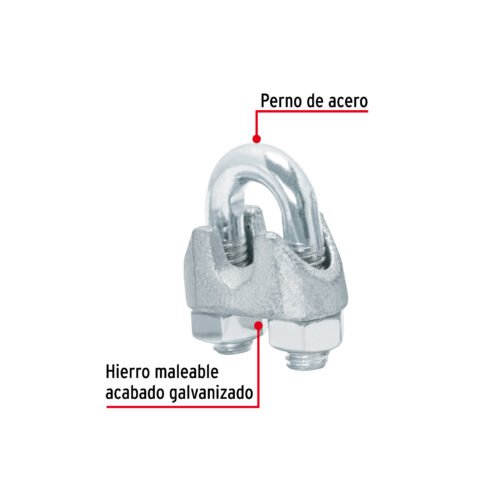 44084 - Blíster c/2 nudos (perros) de hierro p/cable de 1/4", FIERO