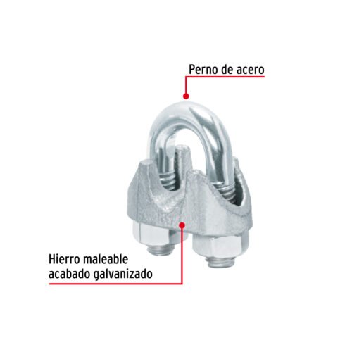 44085 - Blíster c/2 nudos (perros) de hierro p/cable de 5/16", FIERO