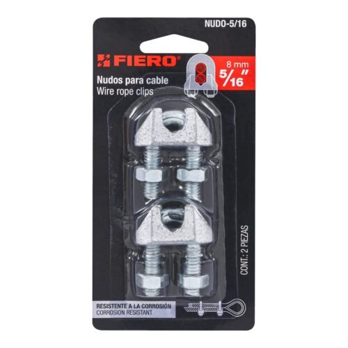 44085 - Blíster c/2 nudos (perros) de hierro p/cable de 5/16", FIERO
