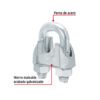 44086 - Blíster c/1 nudo (perro) de hierro p/cable de 3/8", FIERO