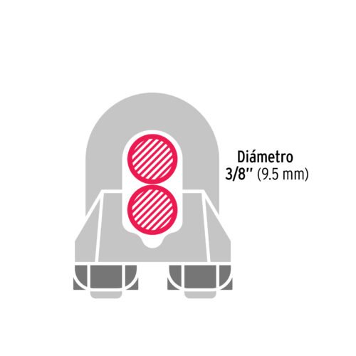 44086 - Blíster c/1 nudo (perro) de hierro p/cable de 3/8", FIERO