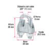 44086 - Blíster c/1 nudo (perro) de hierro p/cable de 3/8", FIERO