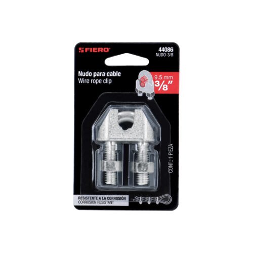44086 - Blíster c/1 nudo (perro) de hierro p/cable de 3/8", FIERO