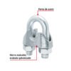 44087 - Blíster c/1 nudo (perro) de hierro p/cable de 1/2", FIERO