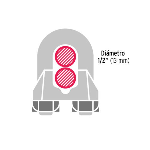 44087 - Blíster c/1 nudo (perro) de hierro p/cable de 1/2", FIERO