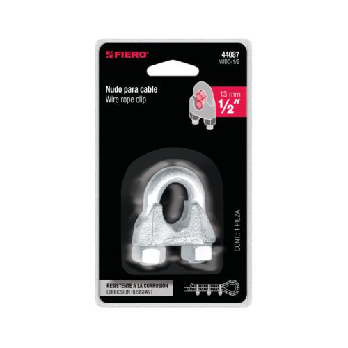 44087 - Blíster c/1 nudo (perro) de hierro p/cable de 1/2", FIERO