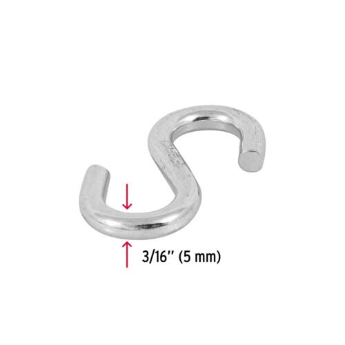 44091 - Gancho "S" de 3/16" de acero para cable, FIERO