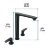 44096 - Mezcladora cuello alto para fregadero, negro, FOSET RIVIERA