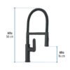 441032 44103 - Monomando nariz flexible para fregadero, negro,FOSET RIVIERA