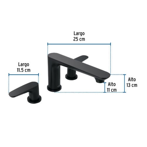 44110 - Mezcladora para tina romana, negro, FOSET RIVIERA