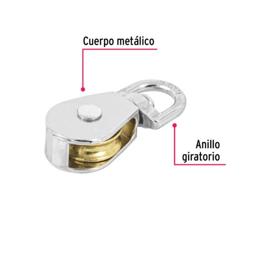 44113 - Garrucha metálica para noria de 3/4", FIERO
