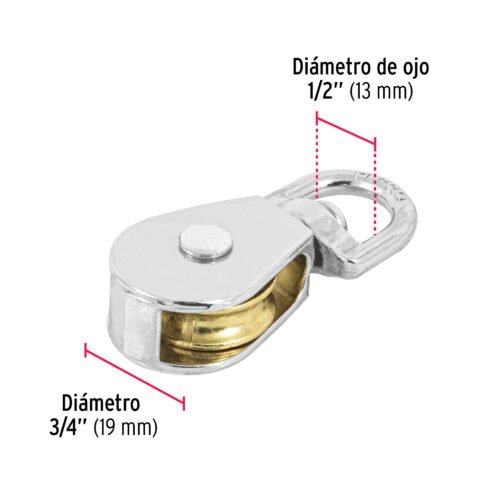 44113 - Garrucha metálica para noria de 3/4", FIERO