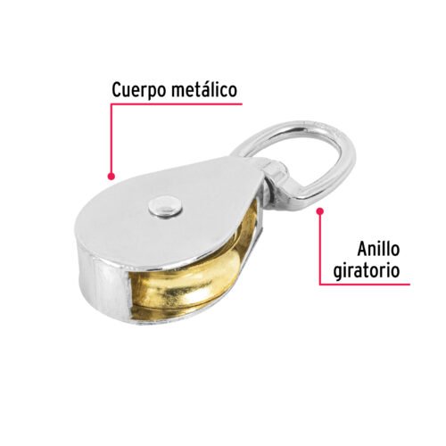 44115 - Garrucha metálica para noria de 1-1/2", FIERO