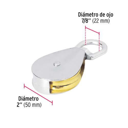 44116 - Garrucha metálica para noria de 2", FIERO