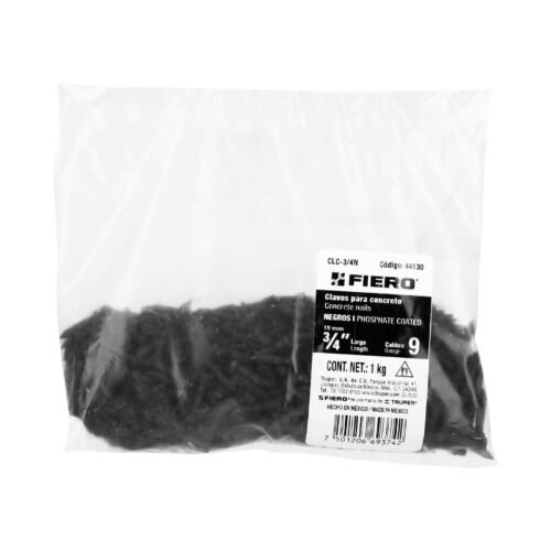 44130 - Bolsa con 1 kg de clavos para concreto negros 3/4", FIERO